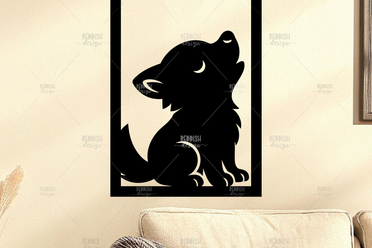 Intra απο ξύλο plywood 3mm-4mm πάχος – Wolf Wall Art for Nursery Room Δεκ Δίασταση  40x30 cm INTRAFABR-123564014