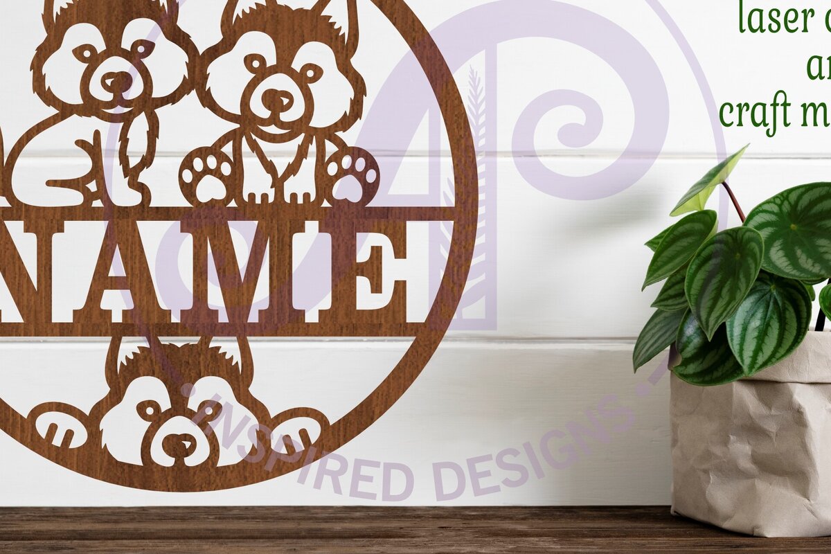 Σετ των 2 Intra απο ξύλο plywood 3mm-4mm πάχος – Πρότυπο κοπής με λέιζερ Sin Name Wolves Δίασταση  20x20 cm INTRAFABR-91545542