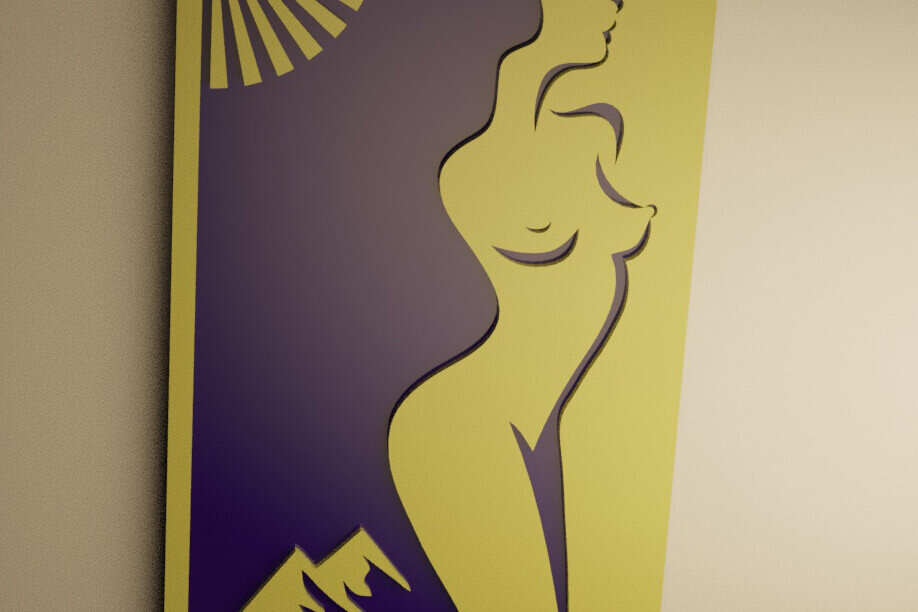 Σετ των 2 Intra απο ξύλο plywood 3mm-4mm πάχος – Γυναίκα Δίασταση  20x20 cm INTRAFABR-113505638