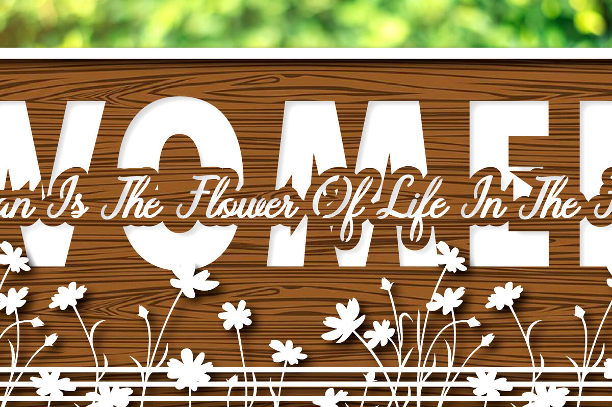 Σετ των 2 Intra απο ξύλο plywood 3mm-4mm πάχος – Γυναικεία οικογένεια τραγουδούν με λέιζερ κομμένα πολλαπλών στρώσεων Δίασταση  20x20 cm INTRAFABR-25734308