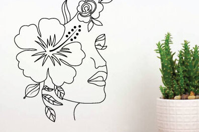 Σετ των 2 Intra απο ξύλο plywood 3mm-4mm πάχος – Αρχείο κοπής με λέιζερ γυναικών λουλουδιών Δίασταση  20x20 cm INTRAFABR-65455715