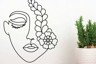 Σετ των 2 Intra απο ξύλο plywood 3mm-4mm πάχος – Αρχείο κοπής με λέιζερ γυναικών λουλουδιών Δίασταση  20x20 cm INTRAFABR-66532121