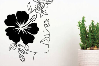 Σετ των 2 Intra απο ξύλο plywood 3mm-4mm πάχος – Αρχείο κοπής με λέιζερ γυναικών λουλουδιών Δίασταση  20x20 cm INTRAFABR-65455664