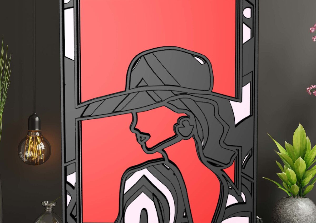 Intra απο ξύλο plywood 3mm-4mm πάχος – Women in Frame , 3d Mandala , 5 Layers Δίασταση  45x45 cm INTRAFABR-28354433