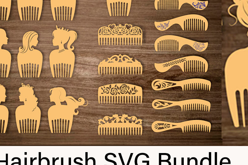 Σετ των 2 Intra απο ξύλο plywood 3mm-4mm πάχος – Γυναικείες χτένες, Βούρτσα μαλλιών για κορίτσι Δίασταση  20x20 cm INTRAFABR-110880202