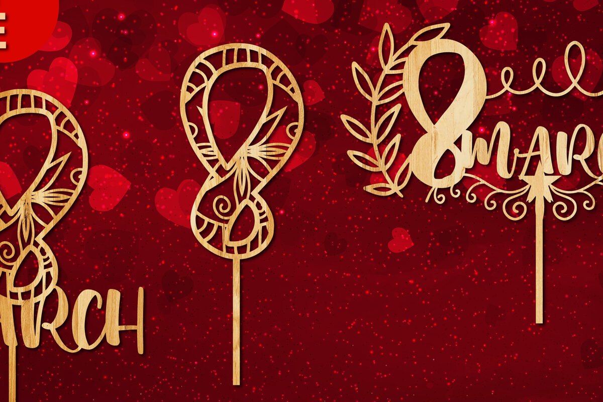 Σετ των 2 Intra απο ξύλο plywood 3mm-4mm πάχος – Γυναικεία Topper Cake Δίασταση  20x20 cm INTRAFABR-22962721