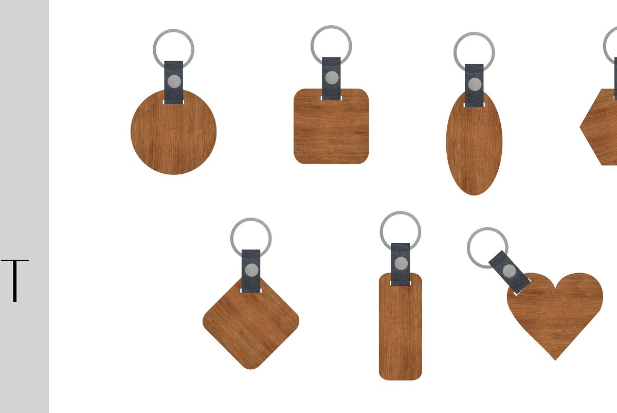 Σετ των 3 Intra απο ξύλο plywood 3mm-4mm πάχος – Κενά μπρελόκ από ξύλο και δέρμα Δίασταση  5x5 cm INTRAFABR-22861506