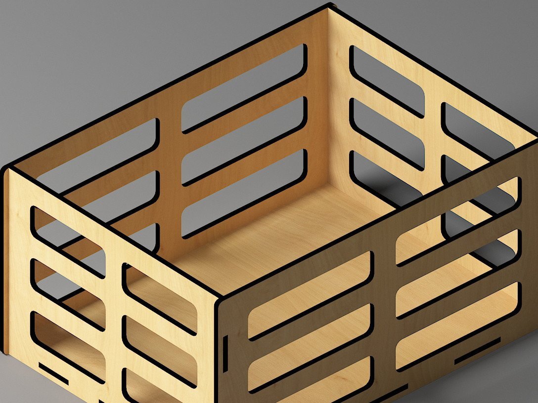 Σετ των 2 Intra απο ξύλο plywood 3mm-4mm πάχος – Αρχεία Wood Box Crate Lightburn Glowforge Δίασταση  20x20 cm INTRAFABR-44971219