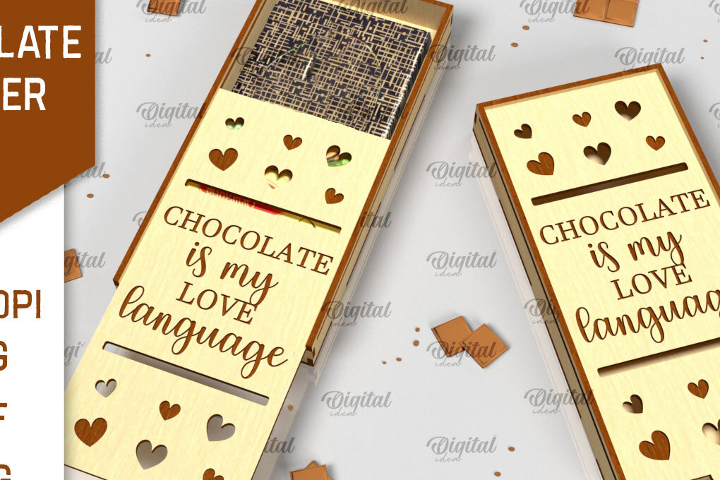 Σετ των 2 Intra απο ξύλο plywood 3mm-4mm πάχος – Ξύλινη θήκη σοκολάτας κοπής με λέιζερ Δίασταση  20x20 cm INTRAFABR-98537079