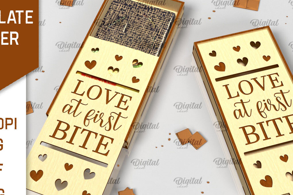 Σετ των 2 Intra απο ξύλο plywood 3mm-4mm πάχος – Ξύλινη θήκη σοκολάτας κοπής με λέιζερ Δίασταση  20x20 cm INTRAFABR-98536941