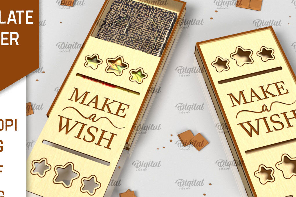 Σετ των 2 Intra απο ξύλο plywood 3mm-4mm πάχος – Ξύλινη θήκη σοκολάτας κοπής με λέιζερ Δίασταση  20x20 cm INTRAFABR-98537029