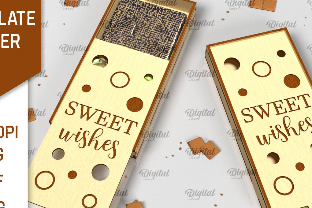 Σετ των 2 Intra απο ξύλο plywood 3mm-4mm πάχος – Ξύλινη θήκη σοκολάτας κοπής με λέιζερ Δίασταση  20x20 cm INTRAFABR-98537050