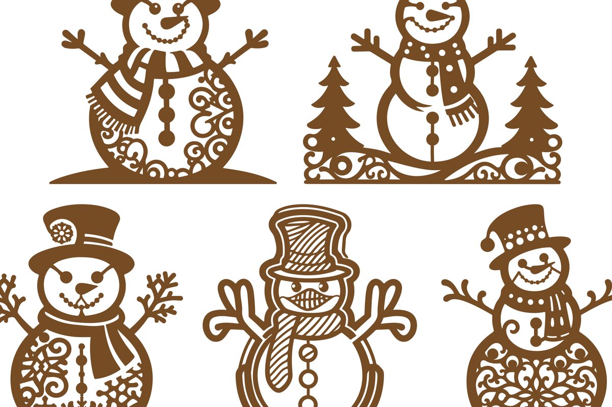 Σετ των 2 Intra απο ξύλο plywood 3mm-4mm πάχος – Ξύλο Χριστουγεννιάτικο Χιονάνθρωπος Κοπή Laser Δίασταση  20x20 cm INTRAFABR-100194941