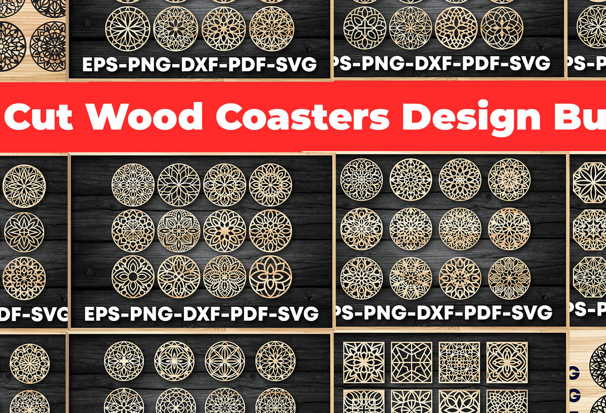 Σετ των 2 Intra απο ξύλο plywood 3mm-4mm πάχος – Σχεδίαση σουβέρ / Δέσμη κοπής με λέιζερ Δίασταση  20x20 cm INTRAFABR-81334688