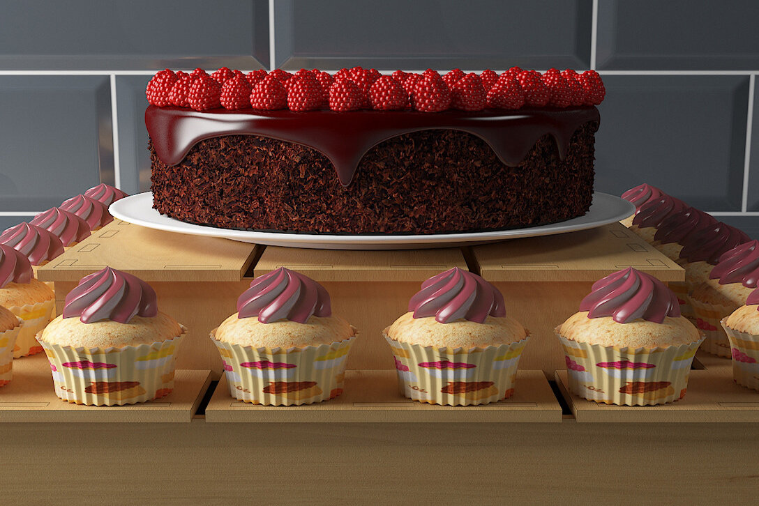 Σετ των 2 Intra απο ξύλο plywood 3mm-4mm πάχος – Ξύλινη βάση για Cupcake / Πάρτι εμφάνισης τούρτας Δίασταση  20x20 cm INTRAFABR-58586659