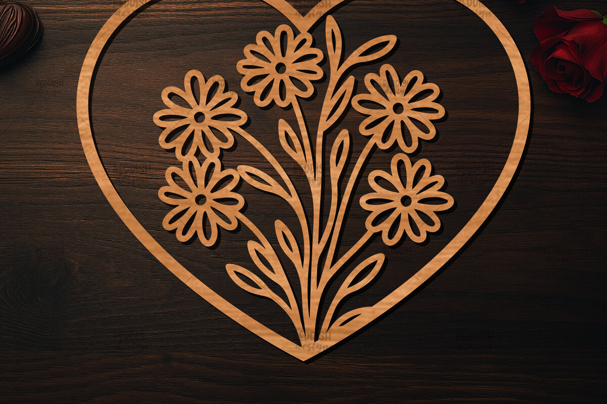 Σετ των 2 Intra απο ξύλο plywood 3mm-4mm πάχος – Ξύλο κοπής Valentine Heart Δίασταση  20x20 cm INTRAFABR-113518352