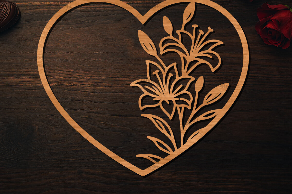 Σετ των 2 Intra απο ξύλο plywood 3mm-4mm πάχος – Ξύλο κοπής Valentine Heart Δίασταση  20x20 cm INTRAFABR-113518458