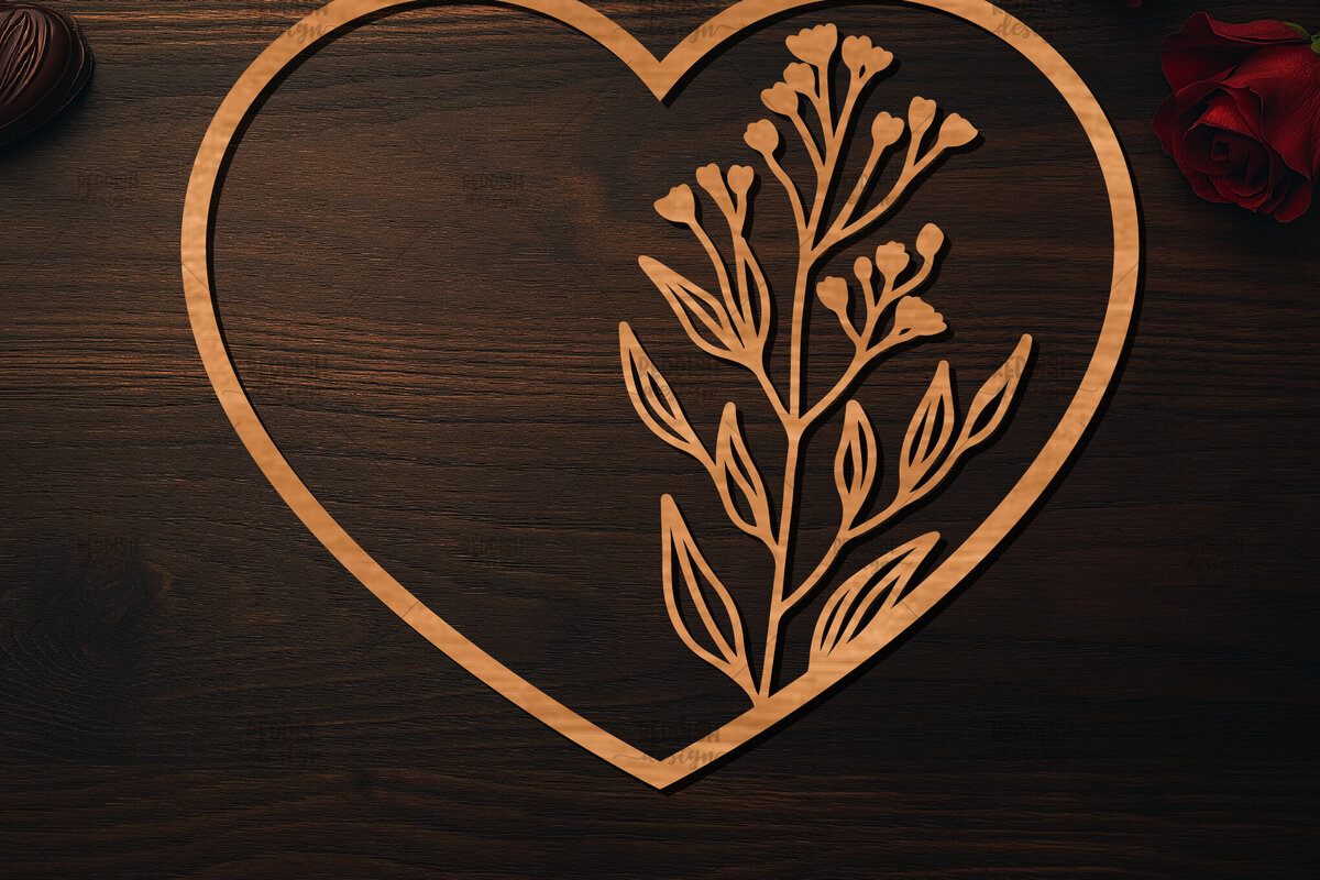 Σετ των 2 Intra απο ξύλο plywood 3mm-4mm πάχος – Ξύλο κοπής Valentine Heart Δίασταση  20x20 cm INTRAFABR-113518483
