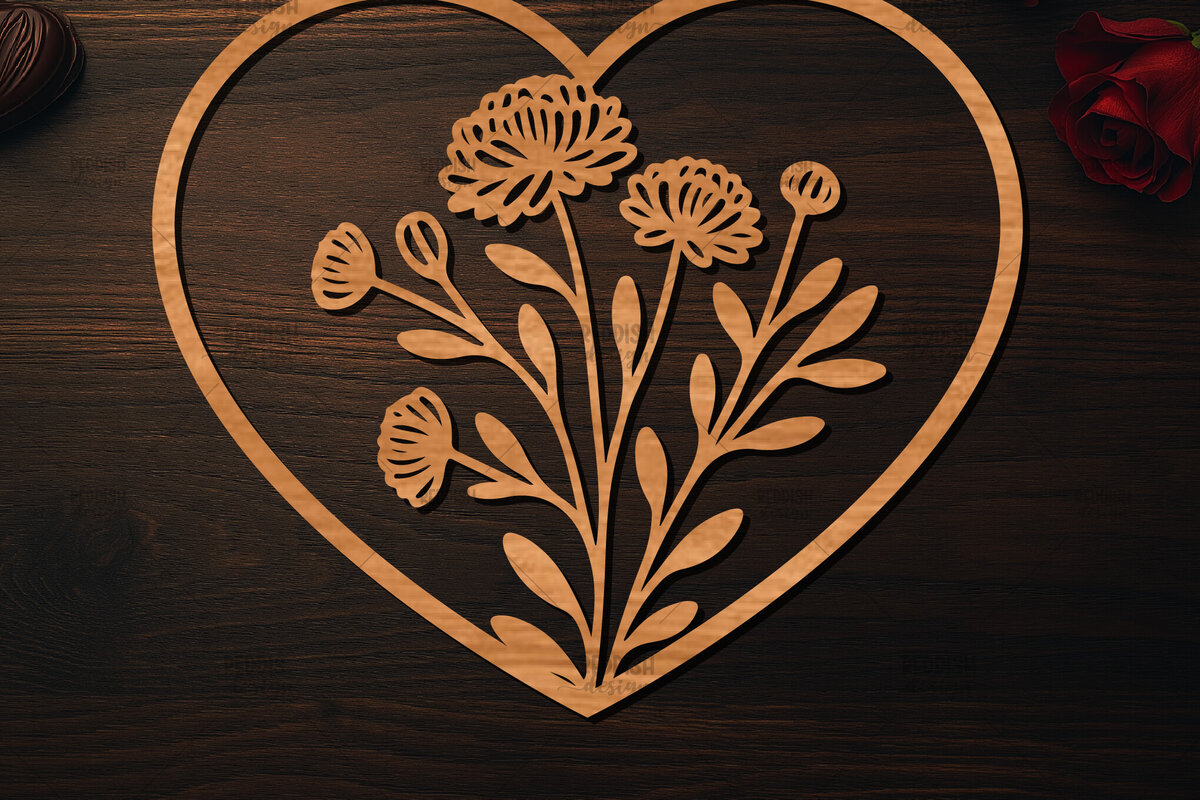 Σετ των 2 Intra απο ξύλο plywood 3mm-4mm πάχος – Ξύλο κοπής Valentine Heart Δίασταση  20x20 cm INTRAFABR-113518515
