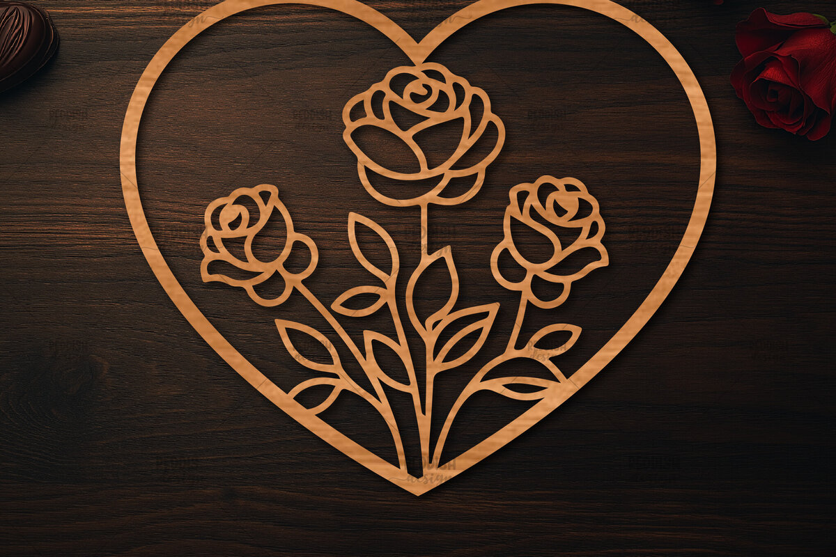 Σετ των 2 Intra απο ξύλο plywood 3mm-4mm πάχος – Ξύλο κοπής Valentine Heart Δίασταση  20x20 cm INTRAFABR-113518560