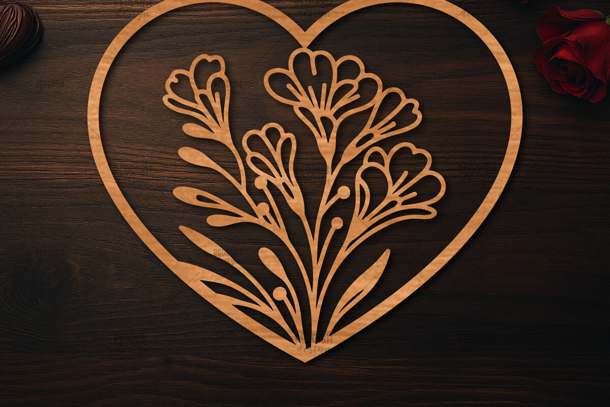 Σετ των 2 Intra απο ξύλο plywood 3mm-4mm πάχος – Ξύλο κοπής Valentine Heart Δίασταση  20x20 cm INTRAFABR-113518601