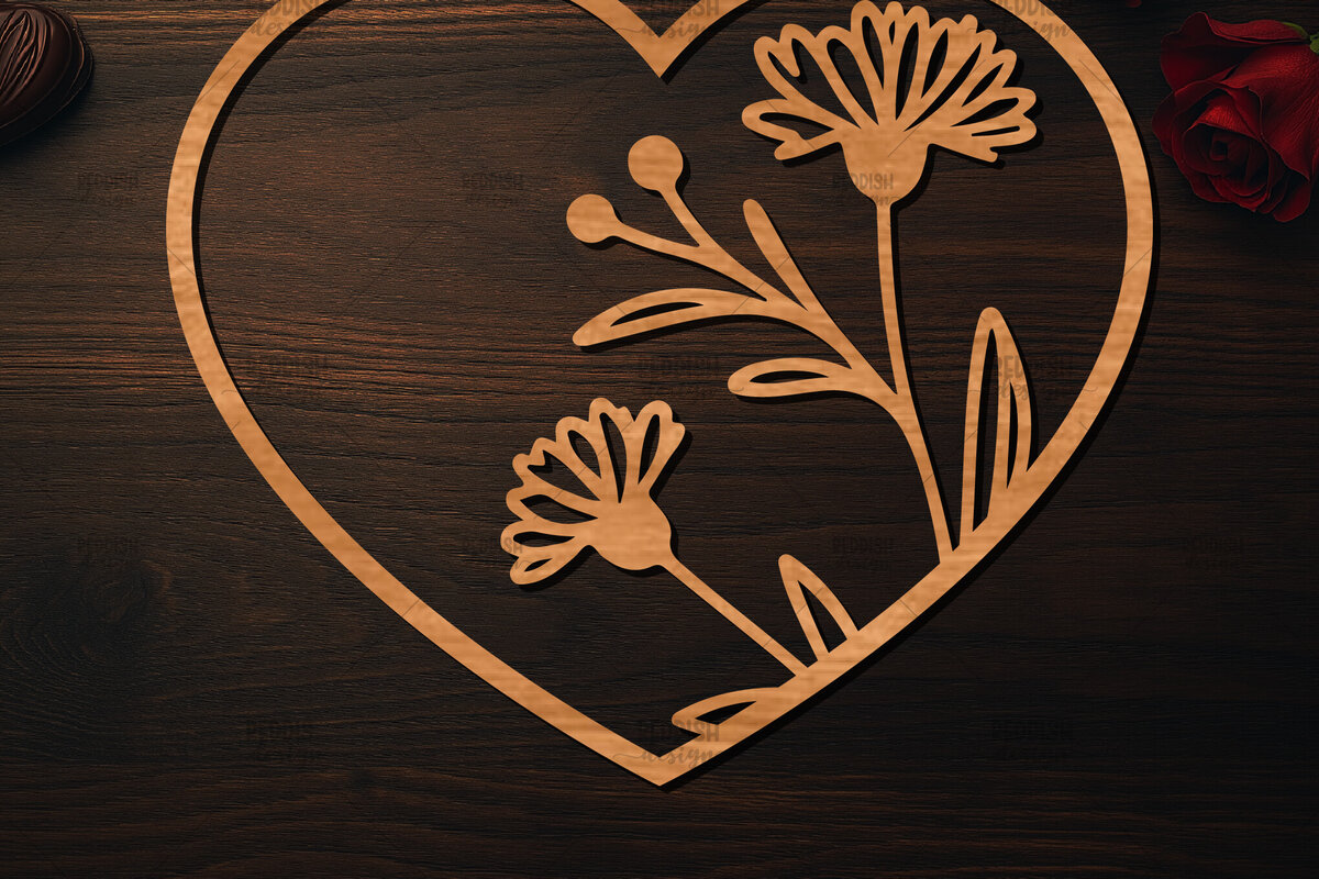 Σετ των 2 Intra απο ξύλο plywood 3mm-4mm πάχος – Ξύλο κοπής Valentine Heart Δίασταση  20x20 cm INTRAFABR-113516991