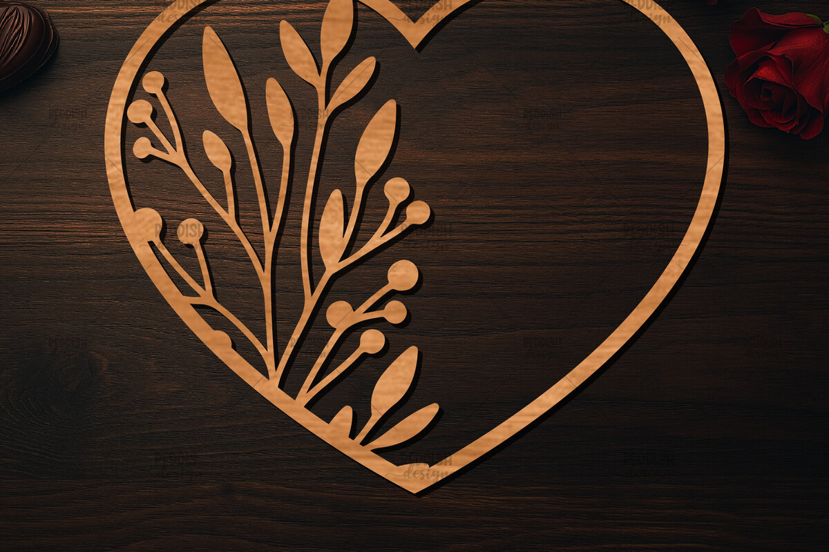 Σετ των 2 Intra απο ξύλο plywood 3mm-4mm πάχος – Ξύλο κοπής Valentine Heart Δίασταση  20x20 cm INTRAFABR-113517030
