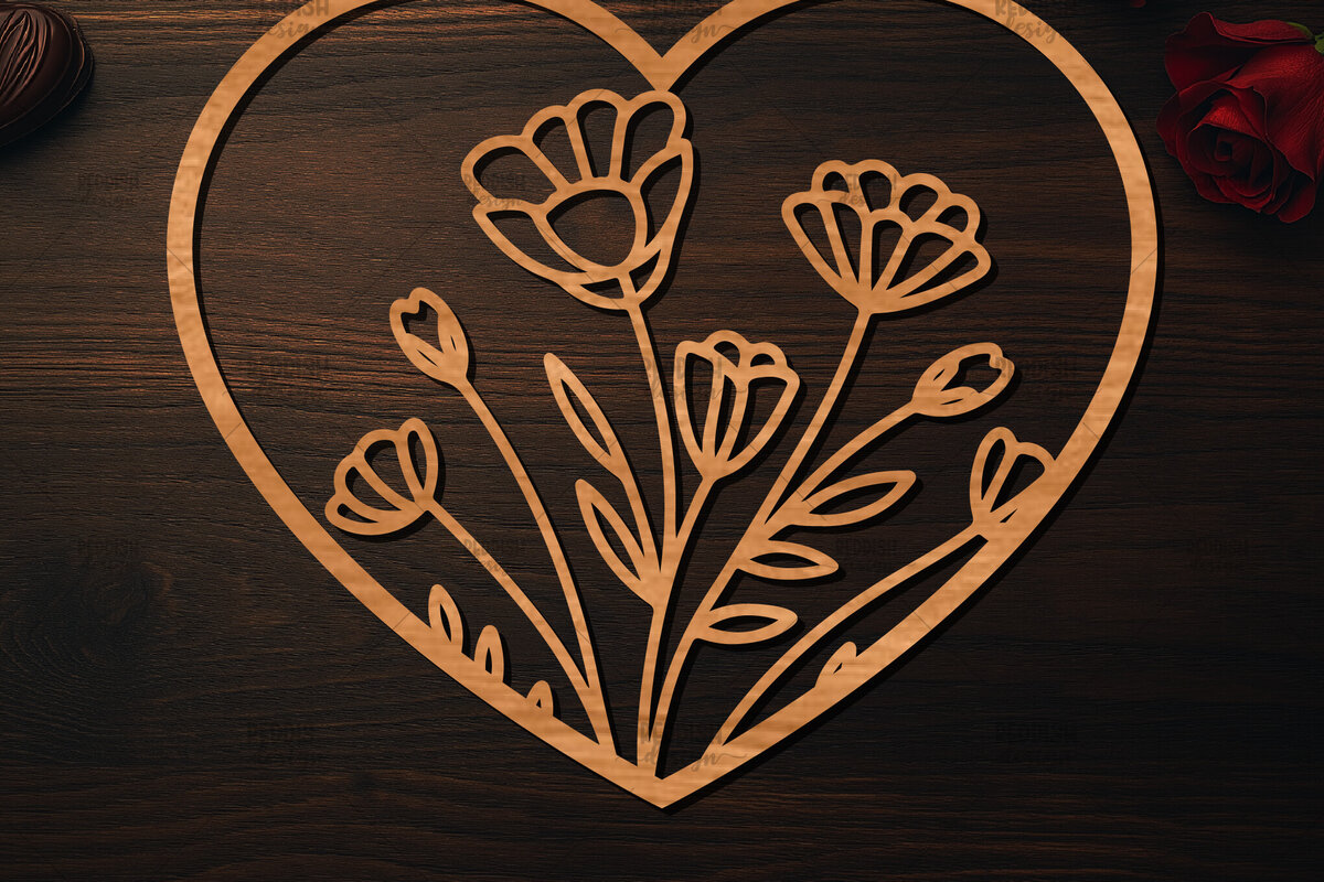 Σετ των 2 Intra απο ξύλο plywood 3mm-4mm πάχος – Ξύλο κοπής Valentine Heart Δίασταση  20x20 cm INTRAFABR-113516907