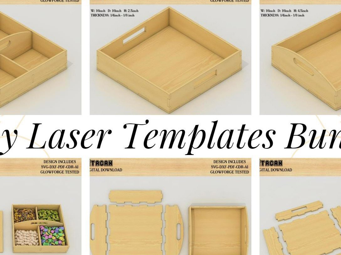 Σετ των 2 Intra απο ξύλο plywood 3mm-4mm πάχος – Δέσμη προτύπων λέιζερ δίσκων ξύλου Δίασταση  20x20 cm INTRAFABR-41728369