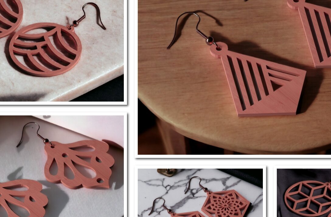 Σετ των 3 Intra απο ξύλο plywood 3mm-4mm πάχος – Πρότυπα κρεμαστά σχέδια για ξύλινα σκουλαρίκια 287 Δίασταση  5x5 cm INTRAFABR-50098492