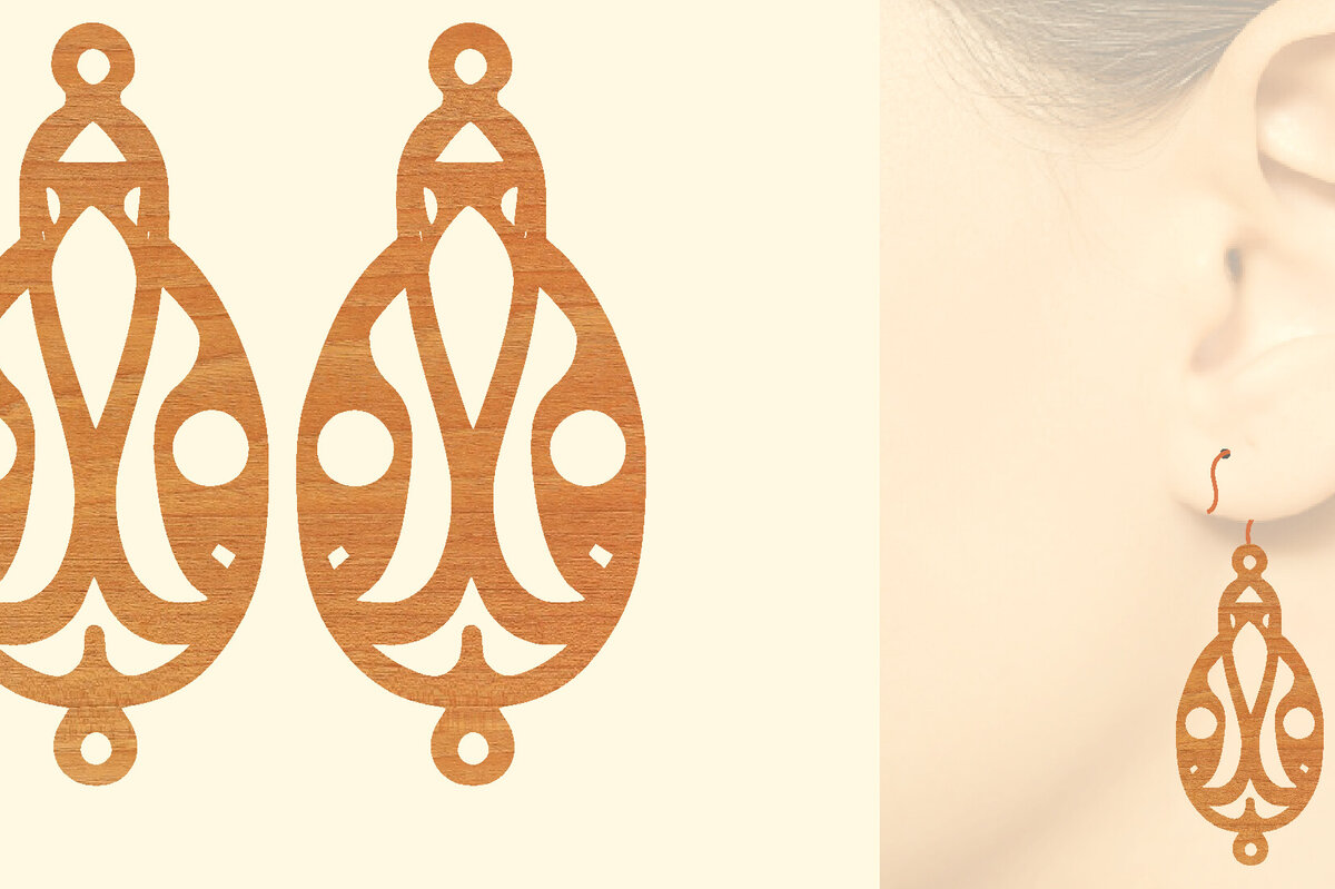 Σετ των 3 Intra απο ξύλο plywood 3mm-4mm πάχος – Ξύλινα σκουλαρίκια Δίασταση  5x5 cm INTRAFABR-96584505