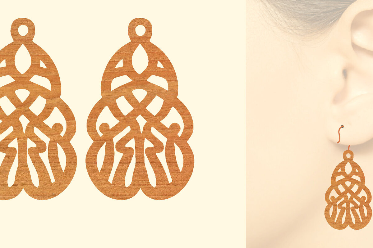 Σετ των 3 Intra απο ξύλο plywood 3mm-4mm πάχος – Ξύλινα σκουλαρίκια Δίασταση  5x5 cm INTRAFABR-96584605