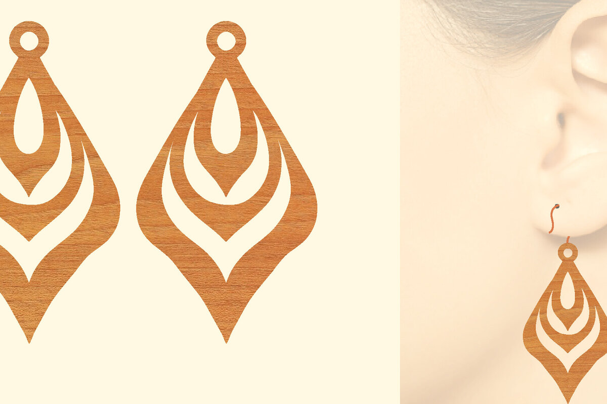 Σετ των 3 Intra απο ξύλο plywood 3mm-4mm πάχος – Ξύλινα σκουλαρίκια Δίασταση  5x5 cm INTRAFABR-96584790