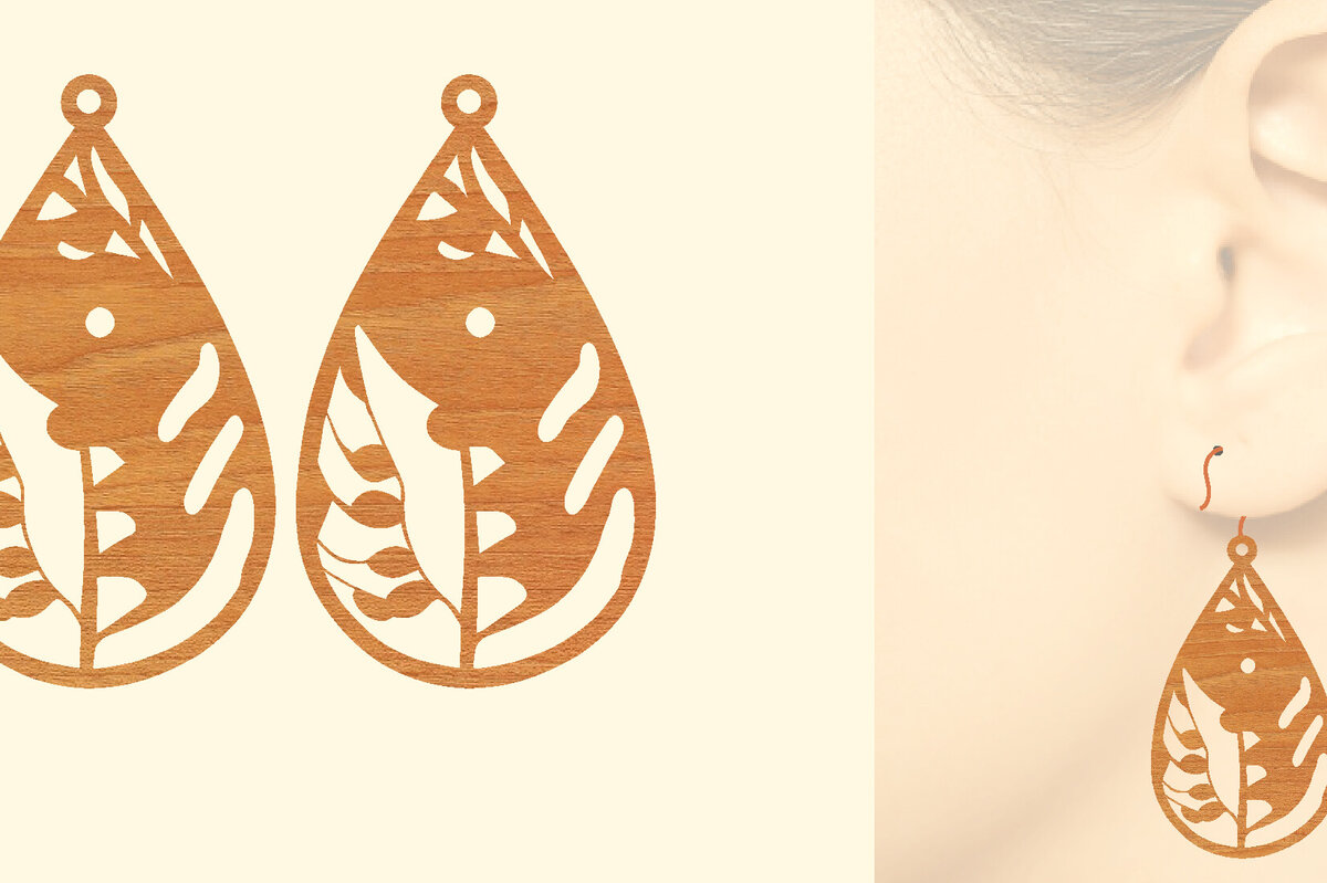 Σετ των 3 Intra απο ξύλο plywood 3mm-4mm πάχος – Ξύλινα σκουλαρίκια Δίασταση  5x5 cm INTRAFABR-96584879