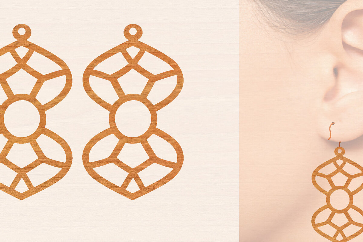 Σετ των 3 Intra απο ξύλο plywood 3mm-4mm πάχος – Ξύλινα σκουλαρίκια Δίασταση  5x5 cm INTRAFABR-104443233