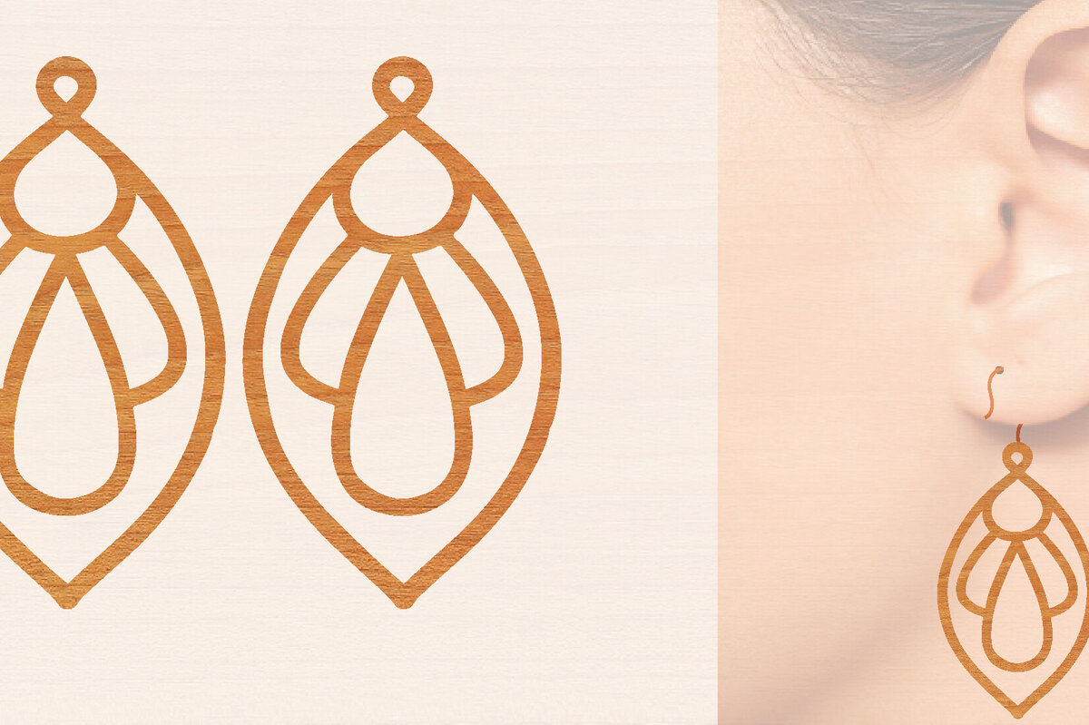 Σετ των 3 Intra απο ξύλο plywood 3mm-4mm πάχος – Ξύλινα σκουλαρίκια Δίασταση  5x5 cm INTRAFABR-104443265