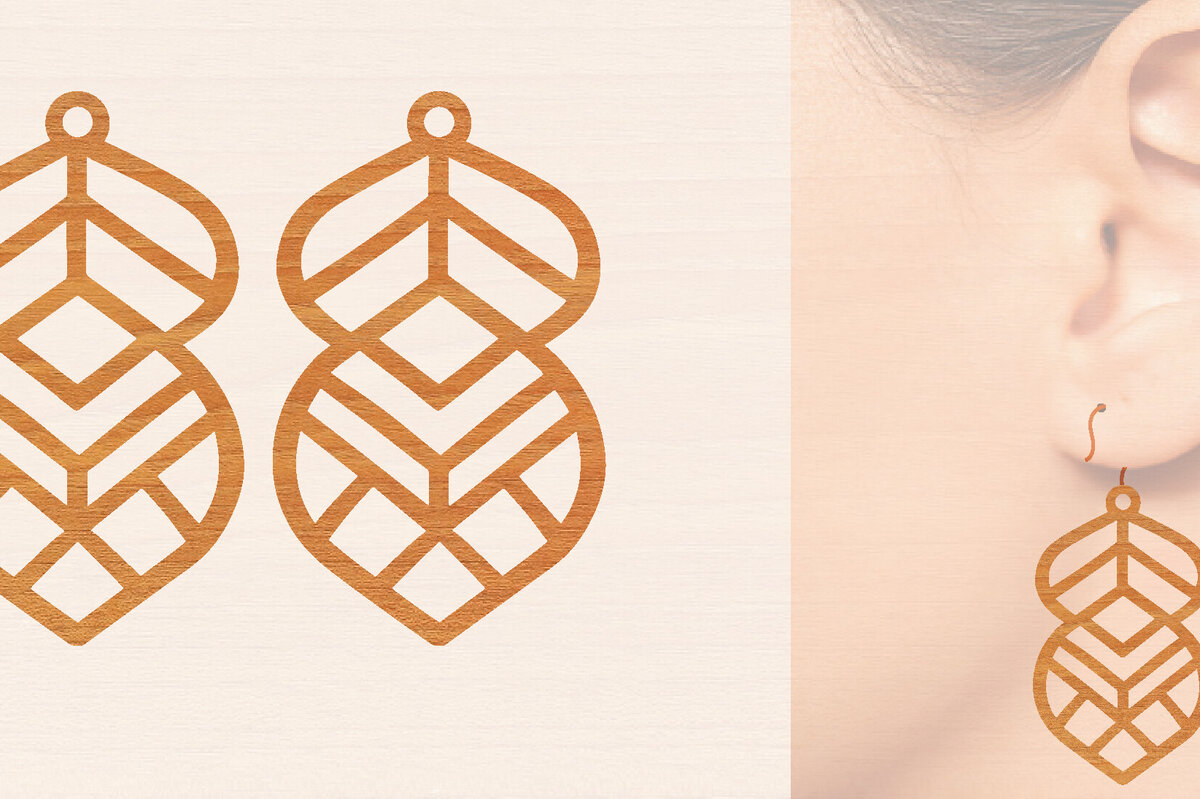 Σετ των 3 Intra απο ξύλο plywood 3mm-4mm πάχος – Ξύλινα σκουλαρίκια Δίασταση  5x5 cm INTRAFABR-104443393