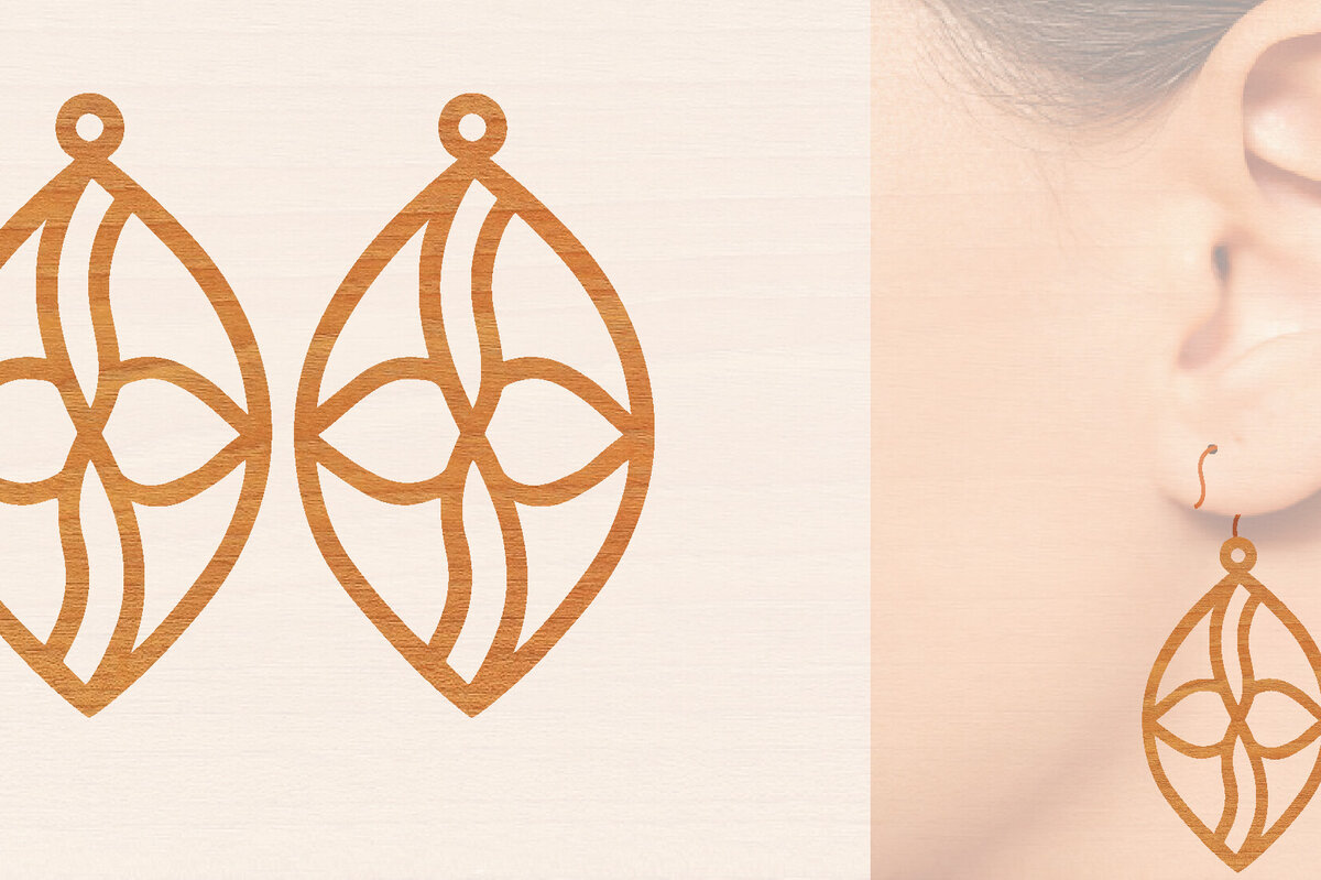 Σετ των 3 Intra απο ξύλο plywood 3mm-4mm πάχος – Ξύλινα σκουλαρίκια Δίασταση  5x5 cm INTRAFABR-104443484