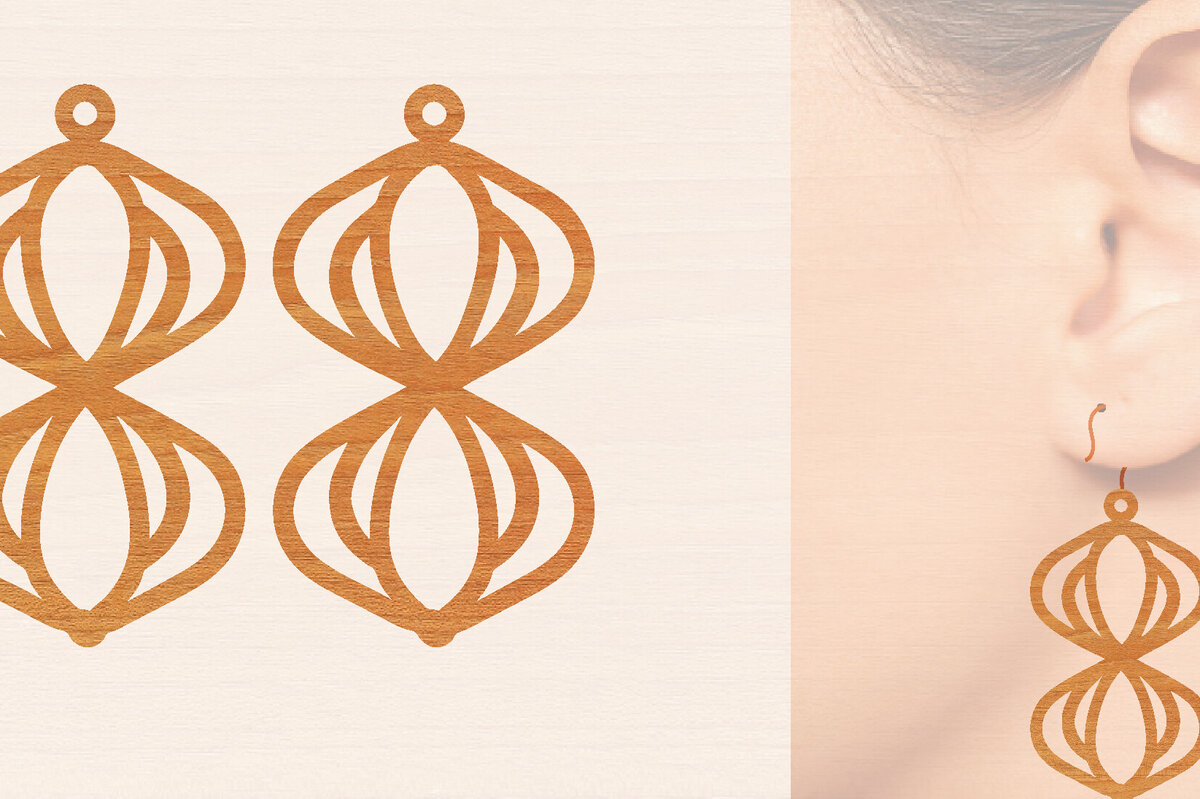 Σετ των 3 Intra απο ξύλο plywood 3mm-4mm πάχος – Ξύλινα σκουλαρίκια Δίασταση  5x5 cm INTRAFABR-104443619