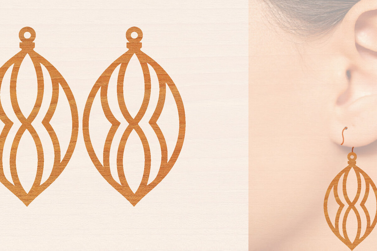 Σετ των 3 Intra απο ξύλο plywood 3mm-4mm πάχος – Ξύλινα σκουλαρίκια Δίασταση  5x5 cm INTRAFABR-104443737