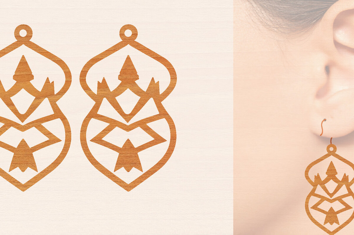 Σετ των 3 Intra απο ξύλο plywood 3mm-4mm πάχος – Ξύλινα σκουλαρίκια Δίασταση  5x5 cm INTRAFABR-104443777