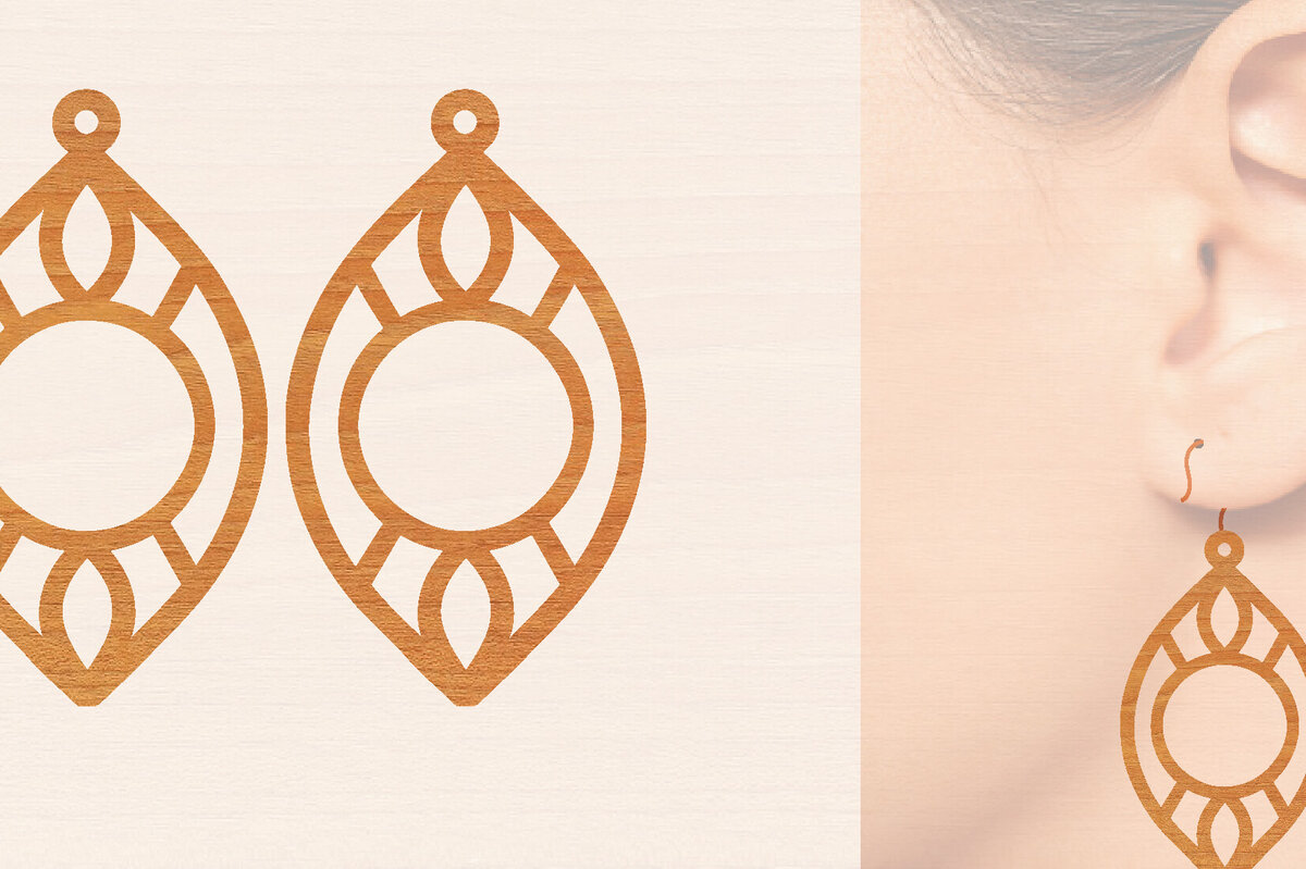 Σετ των 3 Intra απο ξύλο plywood 3mm-4mm πάχος – Ξύλινα σκουλαρίκια Δίασταση  5x5 cm INTRAFABR-104443815