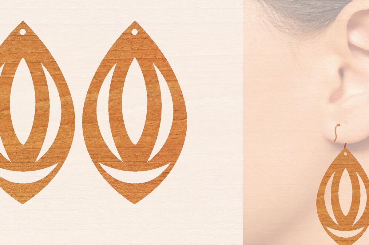 Σετ των 3 Intra απο ξύλο plywood 3mm-4mm πάχος – Ξύλινα σκουλαρίκια Δίασταση  5x5 cm INTRAFABR-104444225