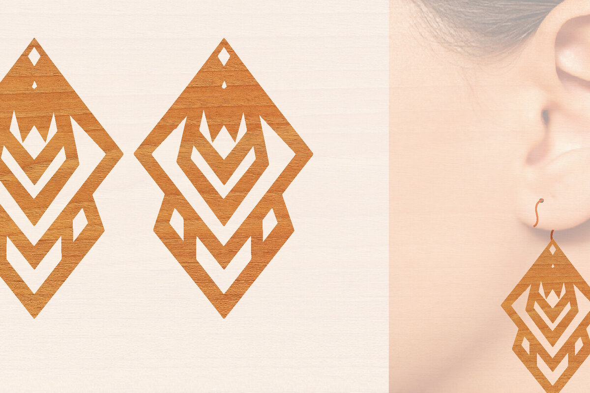 Σετ των 3 Intra απο ξύλο plywood 3mm-4mm πάχος – Ξύλινα σκουλαρίκια Δίασταση  5x5 cm INTRAFABR-104444406