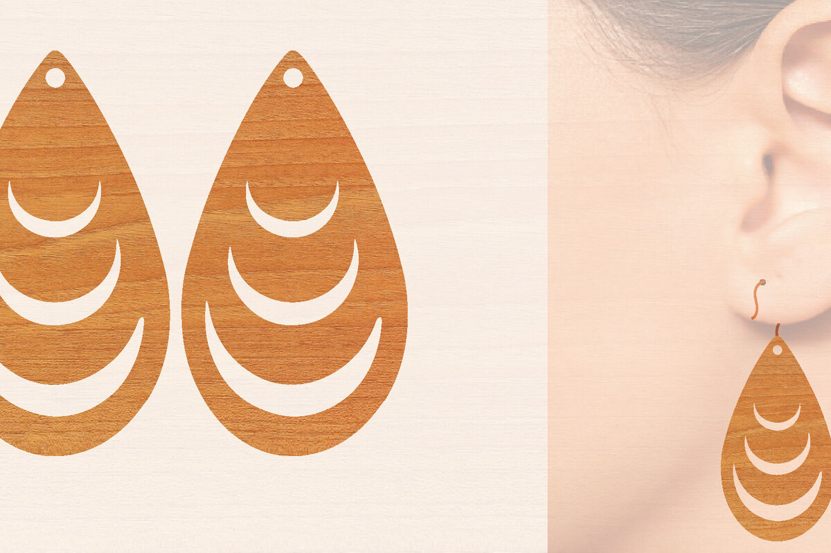 Σετ των 3 Intra απο ξύλο plywood 3mm-4mm πάχος – Ξύλινα σκουλαρίκια Δίασταση  5x5 cm INTRAFABR-104444480