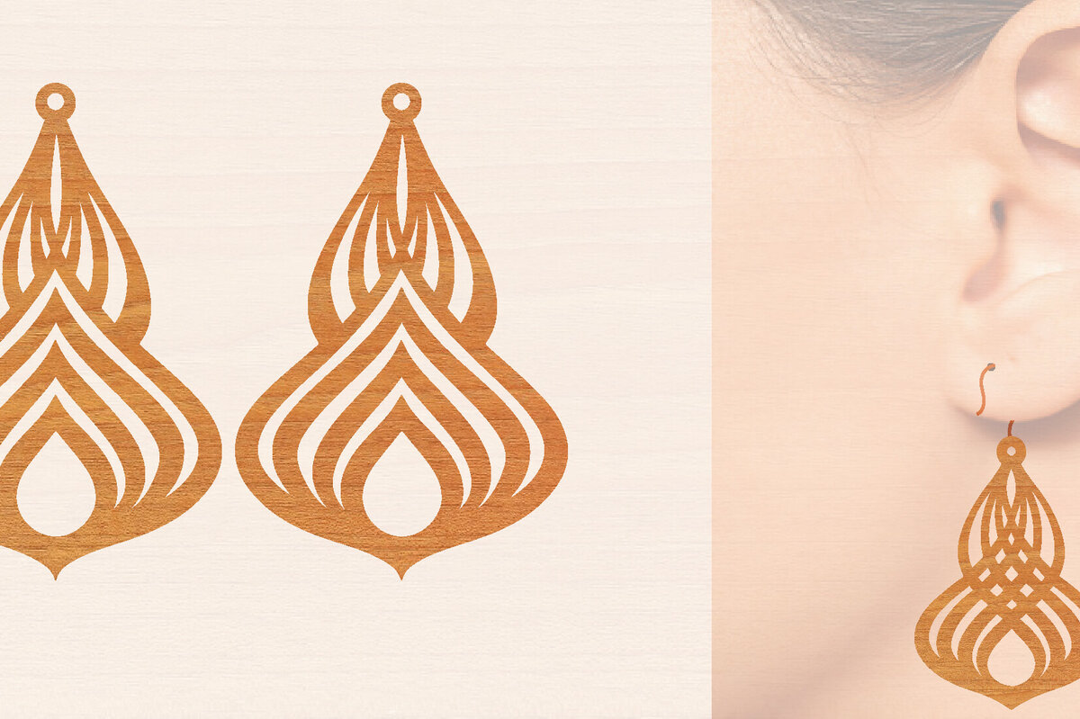 Σετ των 3 Intra απο ξύλο plywood 3mm-4mm πάχος – Ξύλινα σκουλαρίκια Δίασταση  5x5 cm INTRAFABR-104444766