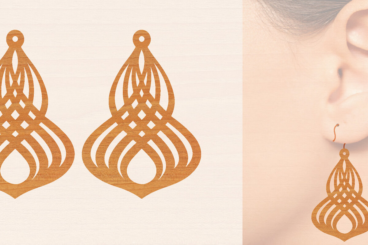 Σετ των 3 Intra απο ξύλο plywood 3mm-4mm πάχος – Ξύλινα σκουλαρίκια Δίασταση  5x5 cm INTRAFABR-104444830