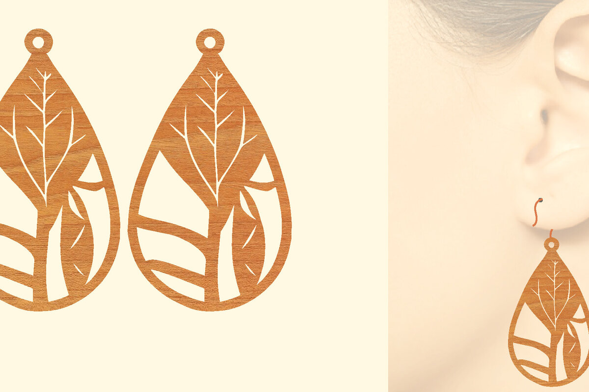 Σετ των 3 Intra απο ξύλο plywood 3mm-4mm πάχος – Ξύλινα σκουλαρίκια Δίασταση  5x5 cm INTRAFABR-96584322