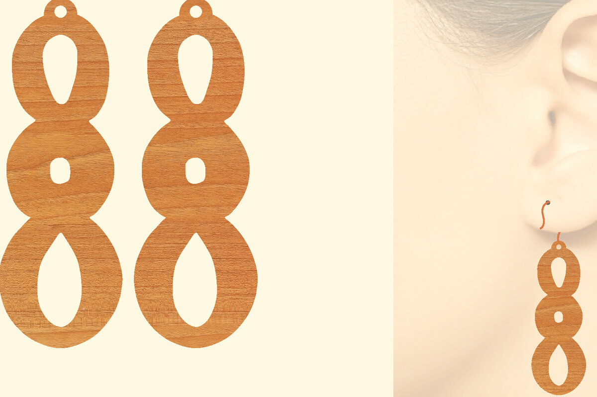 Σετ των 3 Intra απο ξύλο plywood 3mm-4mm πάχος – Ξύλινα σκουλαρίκια Δίασταση  5x5 cm INTRAFABR-96584382