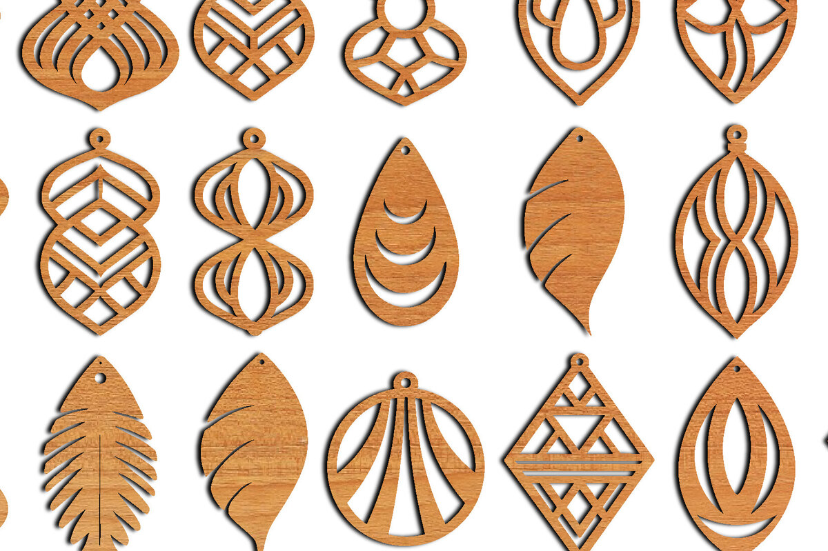 Σετ των 3 Intra απο ξύλο plywood 3mm-4mm πάχος – Ξύλινα σκουλαρίκια Πακέτο Δίασταση  5x5 cm INTRAFABR-104613188